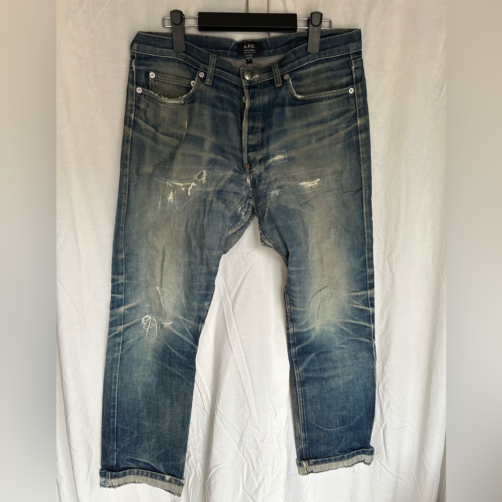 A.P.C. Vintage Wash Slim Jeans in Blue